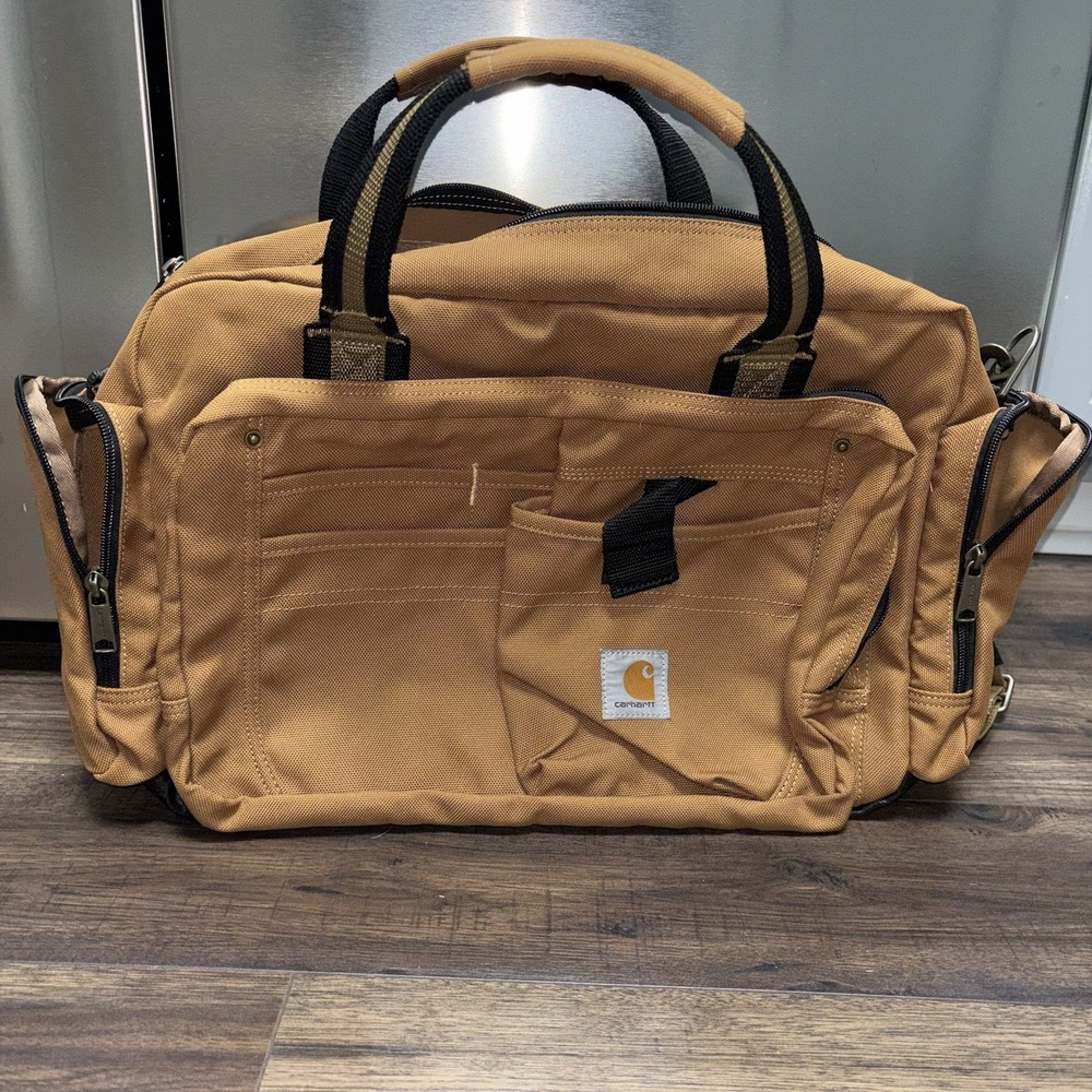 Carhartt Legacy Deluxe Brief Laptop Bag Brown 17" Work Bag Briefcase NWOT